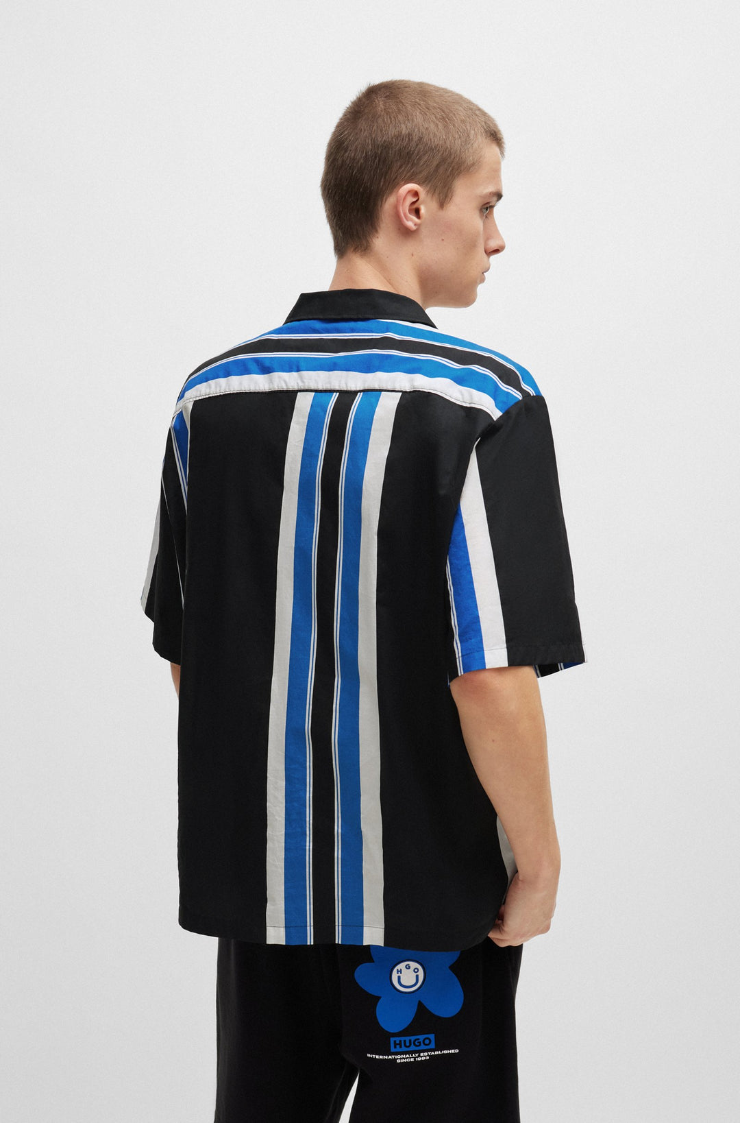 HUGO BLUE Oversize Fit Casual Shirts in Cotton - ELIGINO 10259369 01-50513867- Concorde Fashion#color_black-001