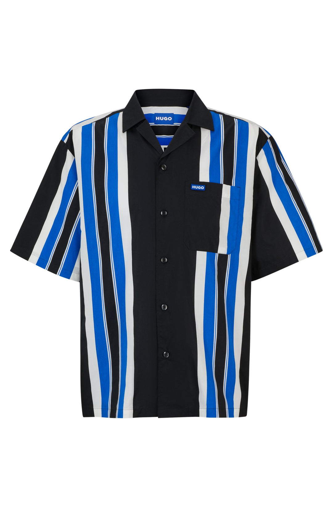HUGO BLUE Oversize Fit Casual Shirts in Cotton - ELIGINO 10259369 01-50513867- Concorde Fashion#color_black-001