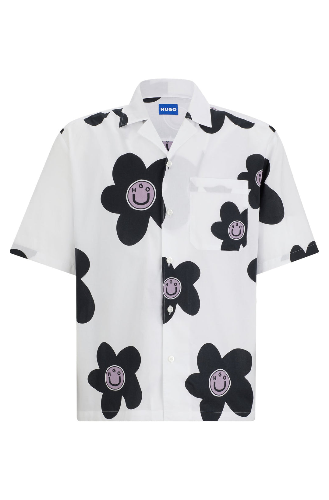 HUGO BLUE Oversize Fit Casual Shirts in Cotton - ELIGINO 10259381 01-50513855- Concorde Fashion#color_white-100
