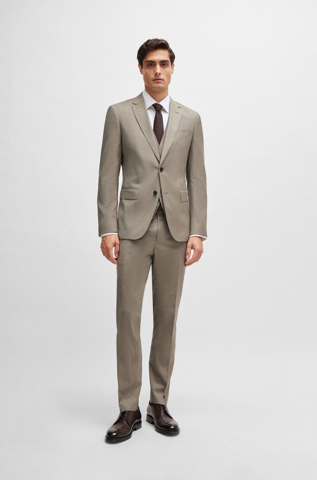 BOSS Slim Fit Suits in Wool Mix - H-HUGE-3PCS-232 10259395 01-50514646- Concorde Fashion#color_beige-260