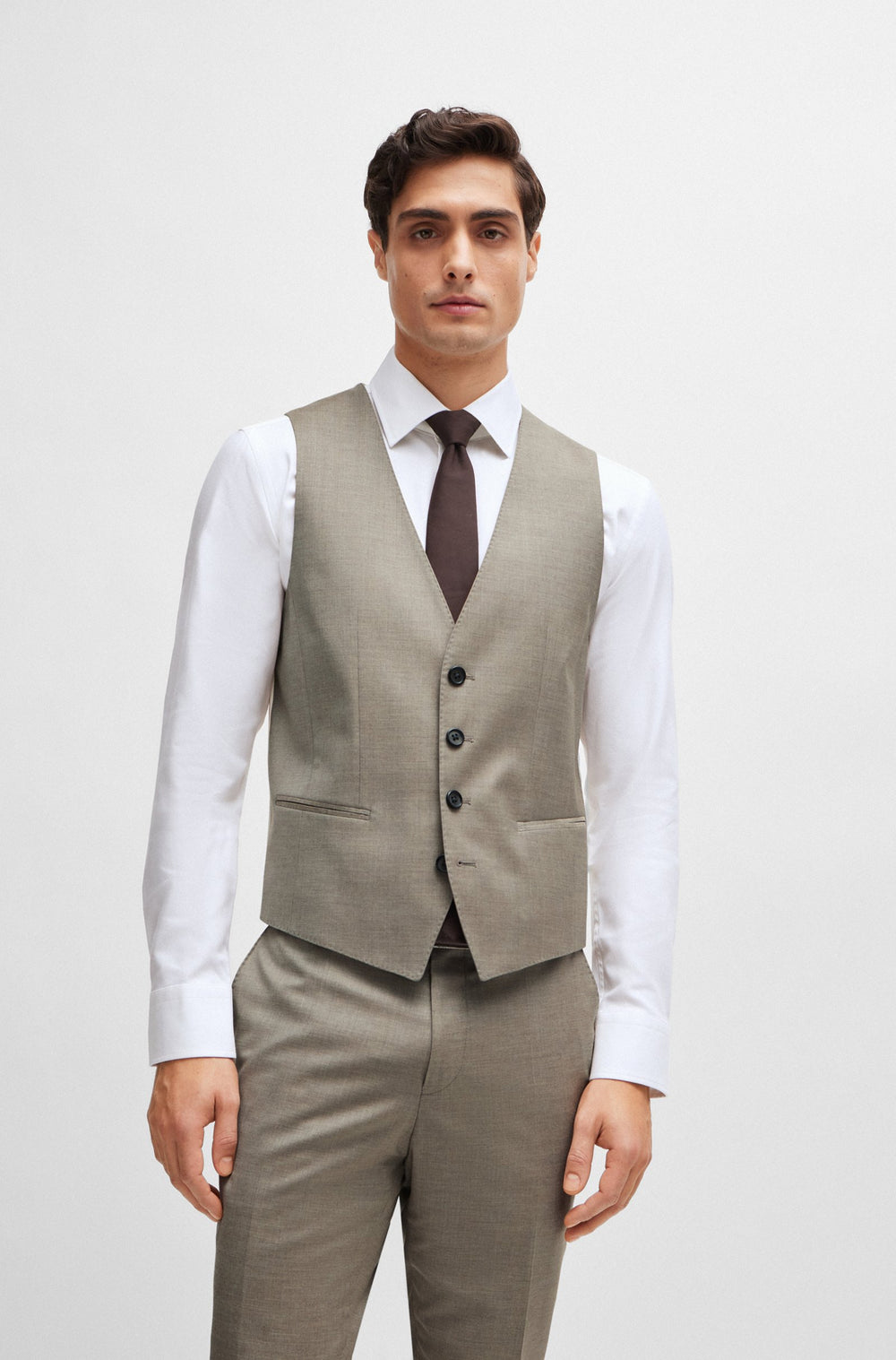 BOSS Slim Fit Suits in Wool Mix - H-HUGE-3PCS-232 10259395 01-50514646- Concorde Fashion#color_beige-260