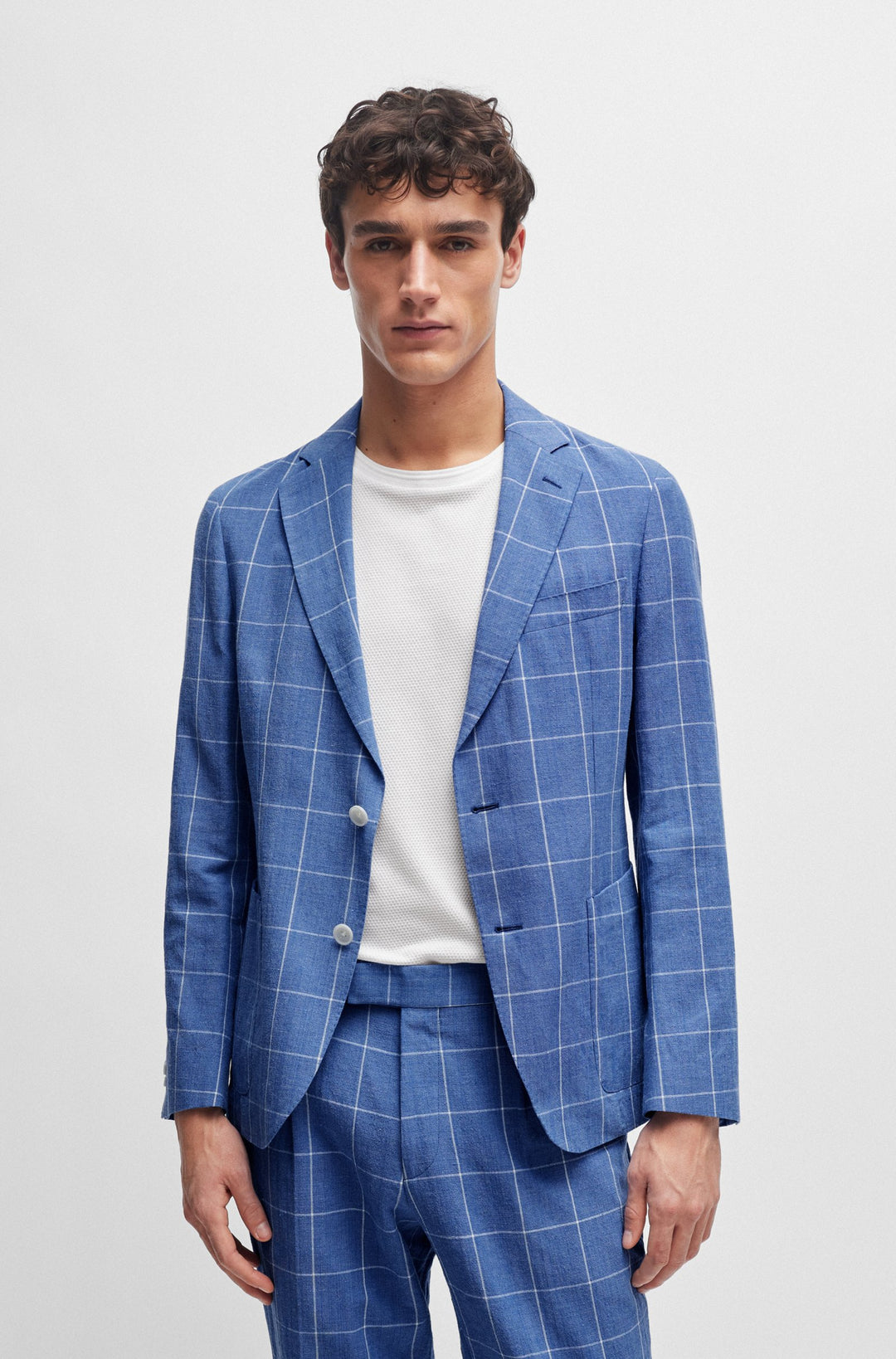 BOSS Slim Fit Suits in Viscose - C-HANRY-2PCS-242 10259396 01-50514645- Concorde Fashion#color_blue-450