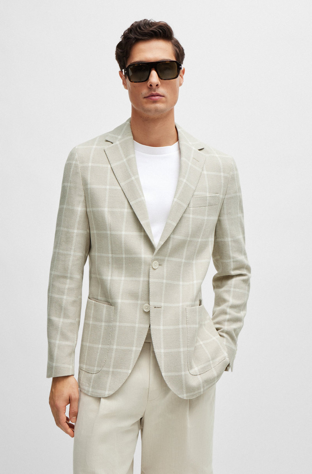 BOSS Regular Fit Formal Jackets in Cotton Mix - C-JAYE-ELBOW-242 10259469 01-50514623- Concorde Fashion#color_white-131