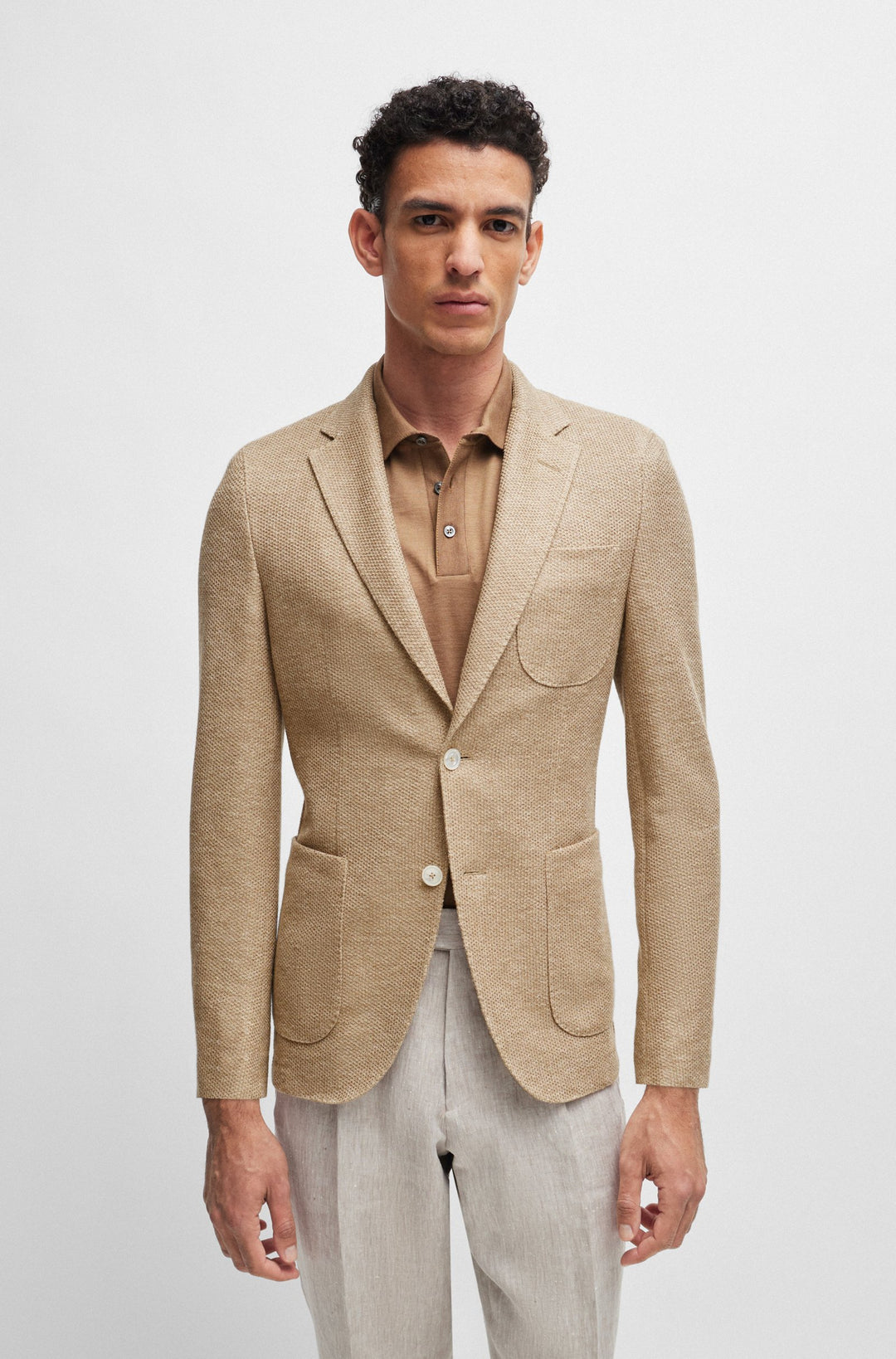 BOSS CAMEL Slim Fit Formal Jackets in Linen Mix - L-HESTON-J-3PP-242 10259475 01-50514414- Concorde Fashion#color_beige-260