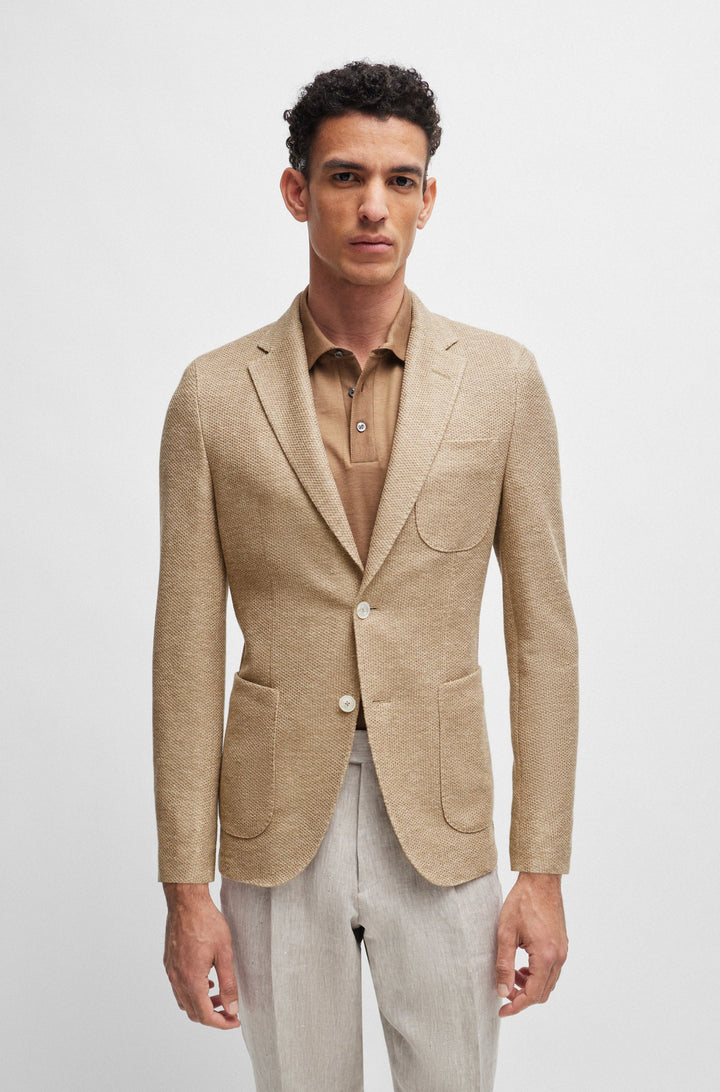 BOSS CAMEL Slim Fit Formal Jackets in Linen Mix - L-HESTON-J-3PP-242 10259475 01-50514414- Concorde Fashion#color_beige-260
