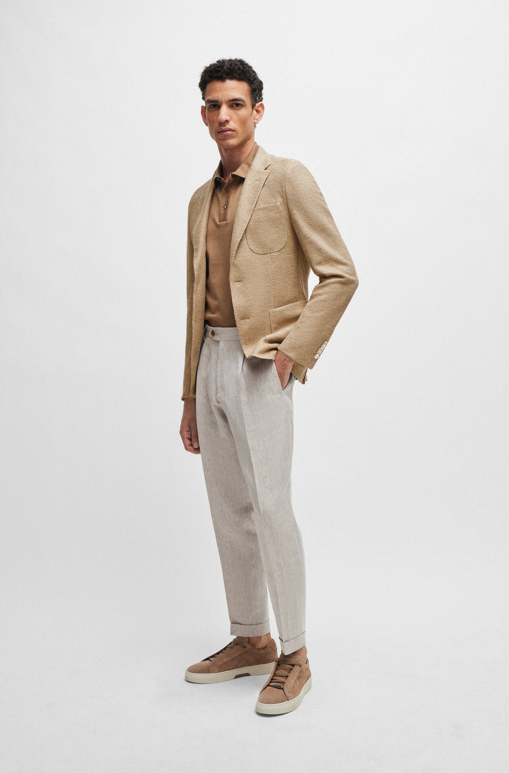 BOSS CAMEL Slim Fit Formal Jackets in Linen Mix - L-HESTON-J-3PP-242 10259475 01-50514414- Concorde Fashion#color_beige-260
