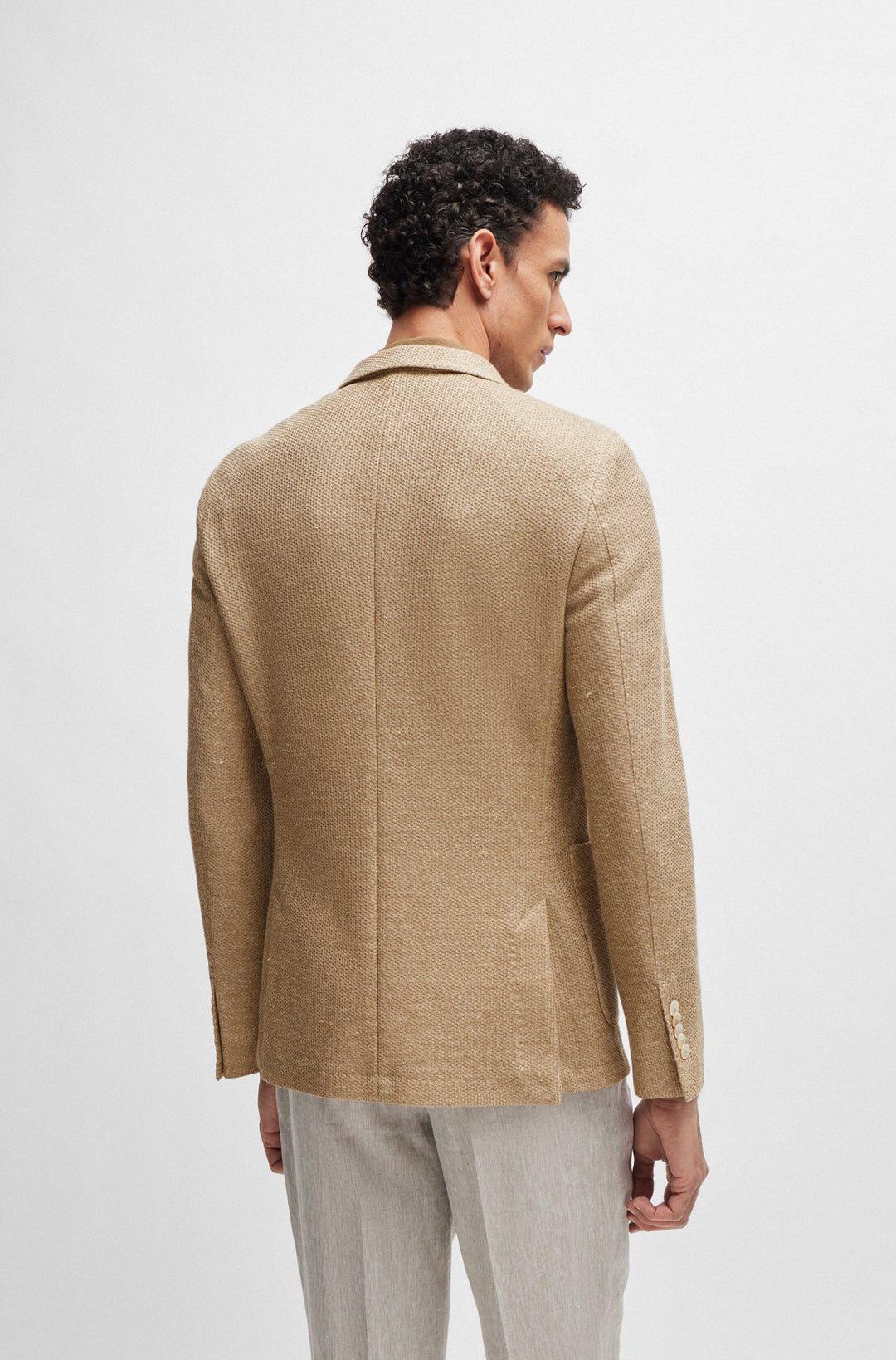 BOSS CAMEL Slim Fit Formal Jackets in Linen Mix - L-HESTON-J-3PP-242 10259475 01-50514414- Concorde Fashion#color_beige-260