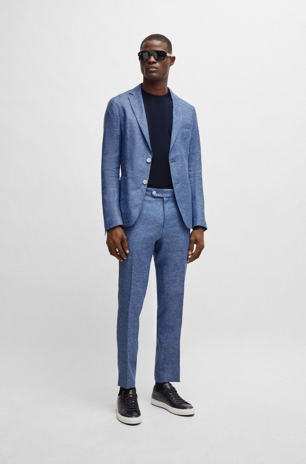 BOSS Slim Fit Formal Jackets in Linen Mix - C-HANRY-233 10259486 01-50514618- Concorde Fashion#color_blue-423