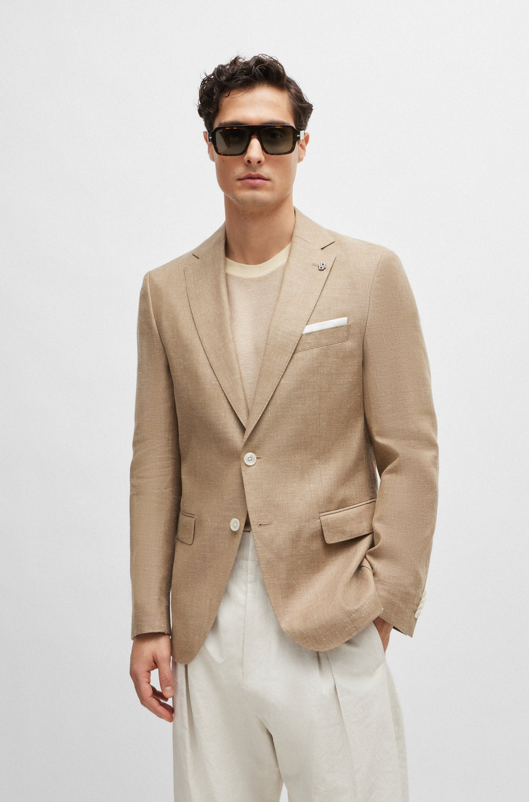BOSS Slim Fit Formal Jackets in Wool Mix - H-HUTSON-233 10259489 01-50514594- Concorde Fashion#color_beige-260