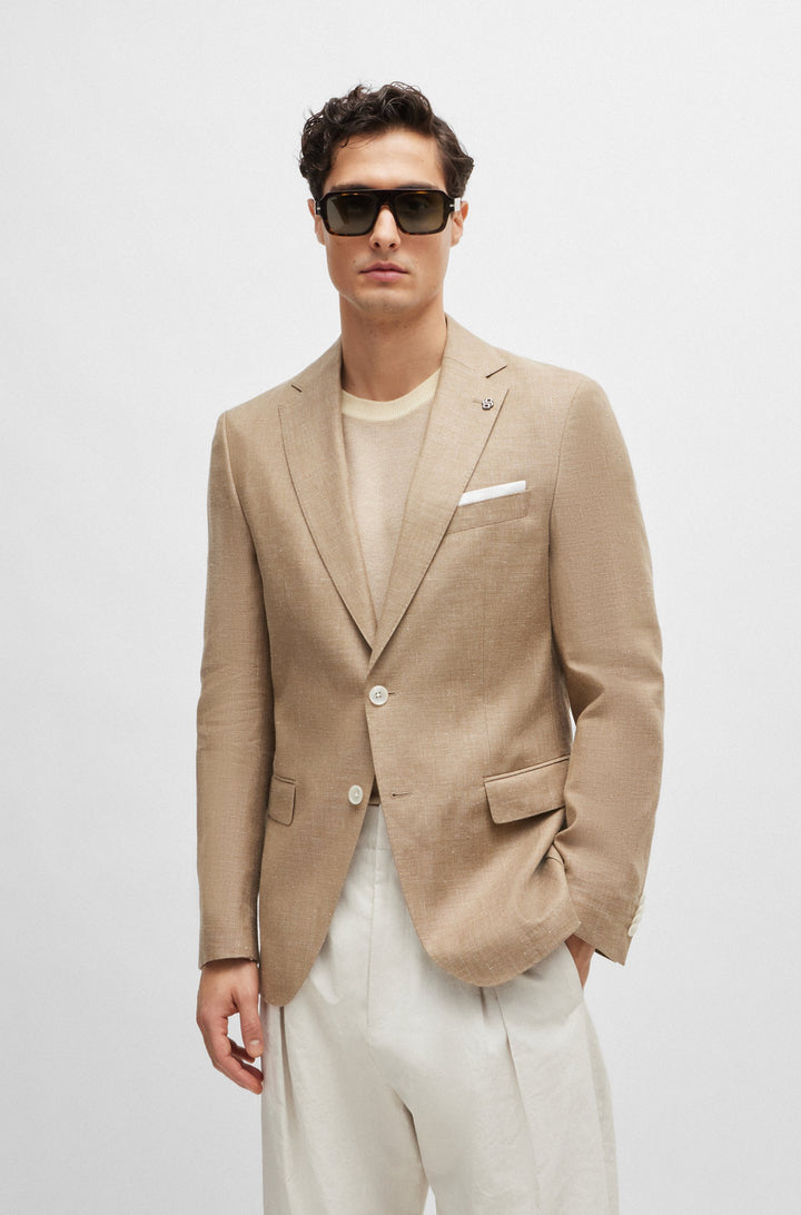 BOSS Slim Fit Formal Jackets in Wool Mix - H-HUTSON-233 10259489 01-50514594- Concorde Fashion#color_beige-260
