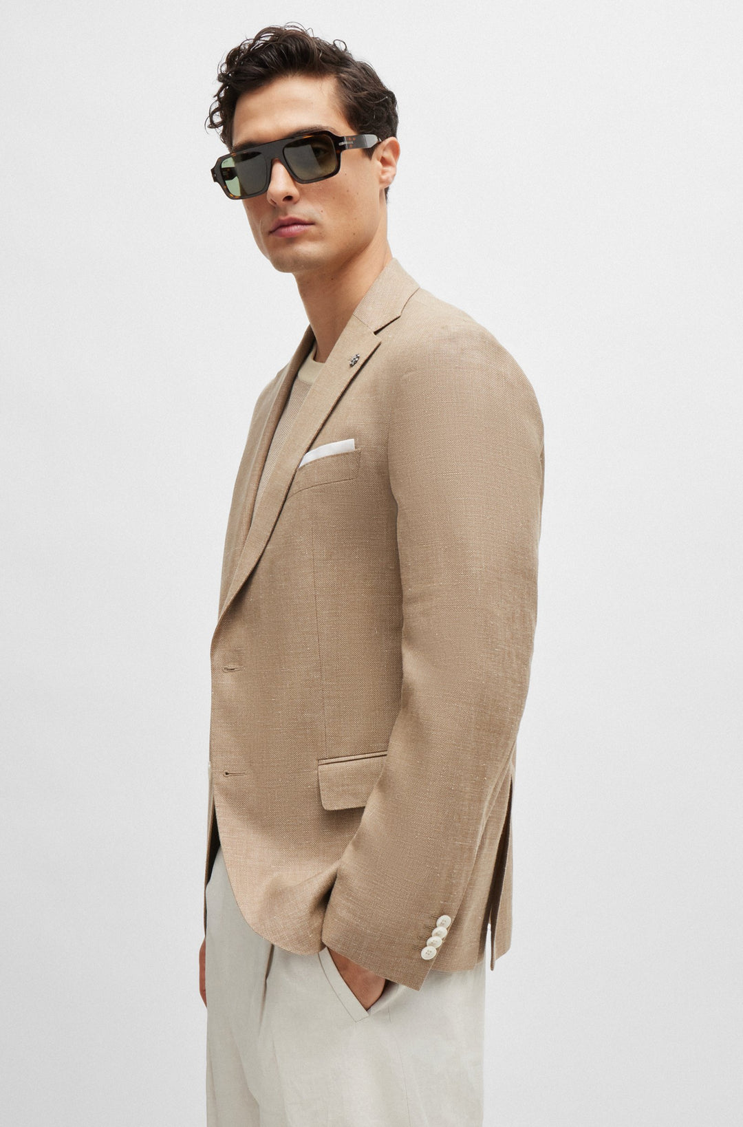 BOSS Slim Fit Formal Jackets in Wool Mix - H-HUTSON-233 10259489 01-50514594- Concorde Fashion#color_beige-260