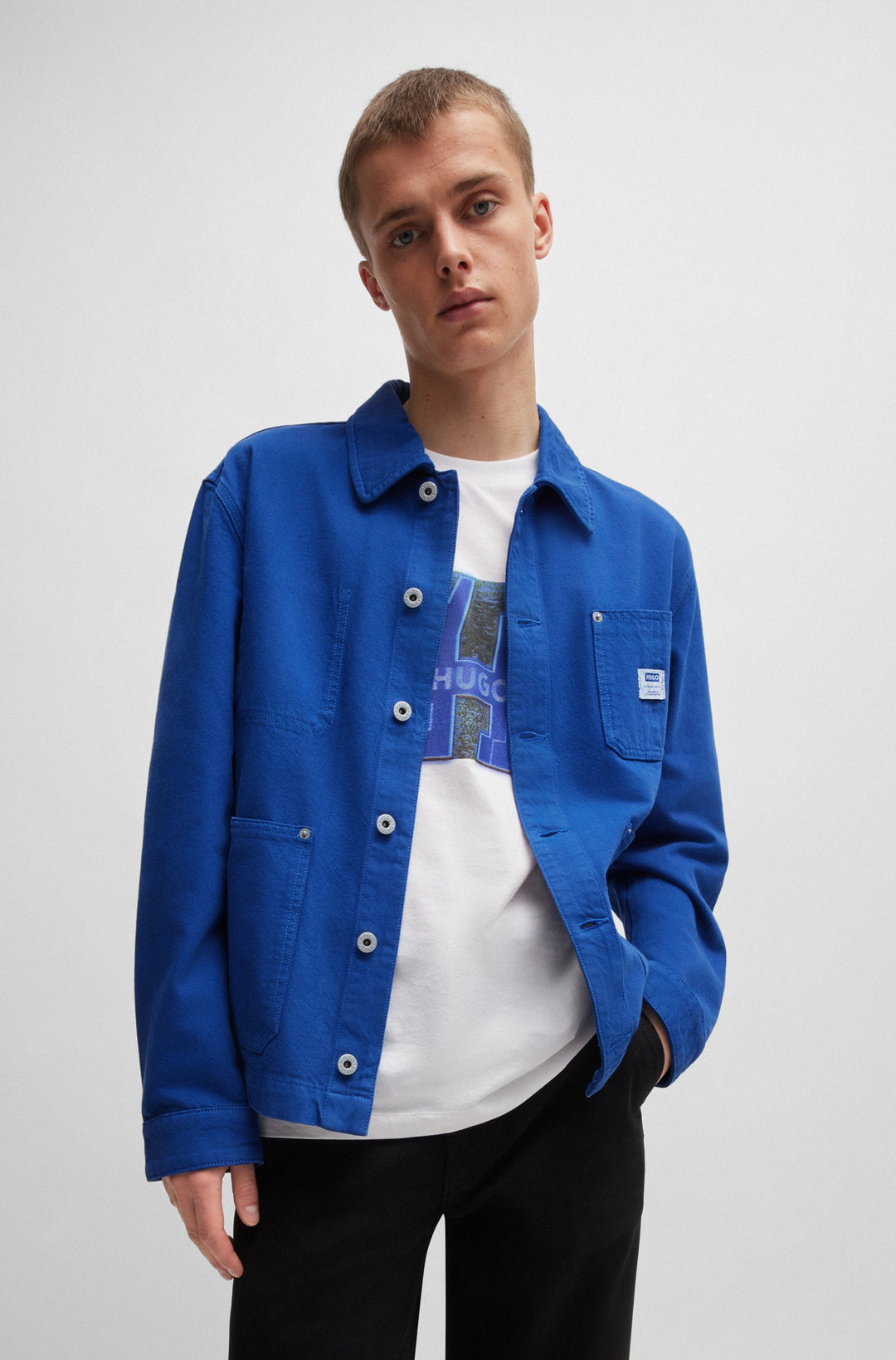 HUGO Casual Jackets Relaxed Fit in Cotton - MOLTISANTI/1 10259500 01-50516591- Concorde Fashion#color_blue-493
