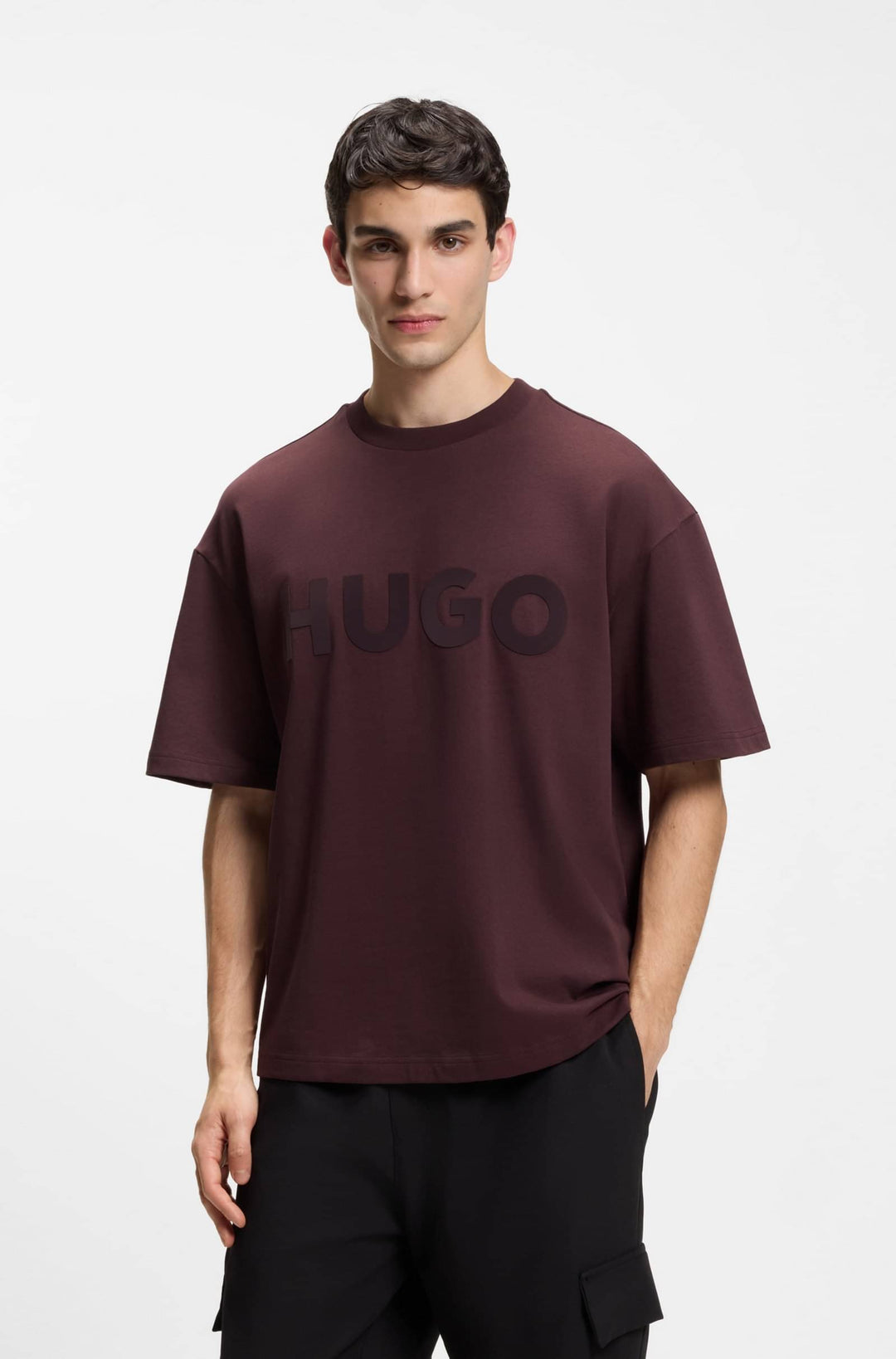 HUGO T-Shirts Oversize Fit in Cotton - DINKEE 10259511 01-50525765- Concorde Fashion#color_brown-249