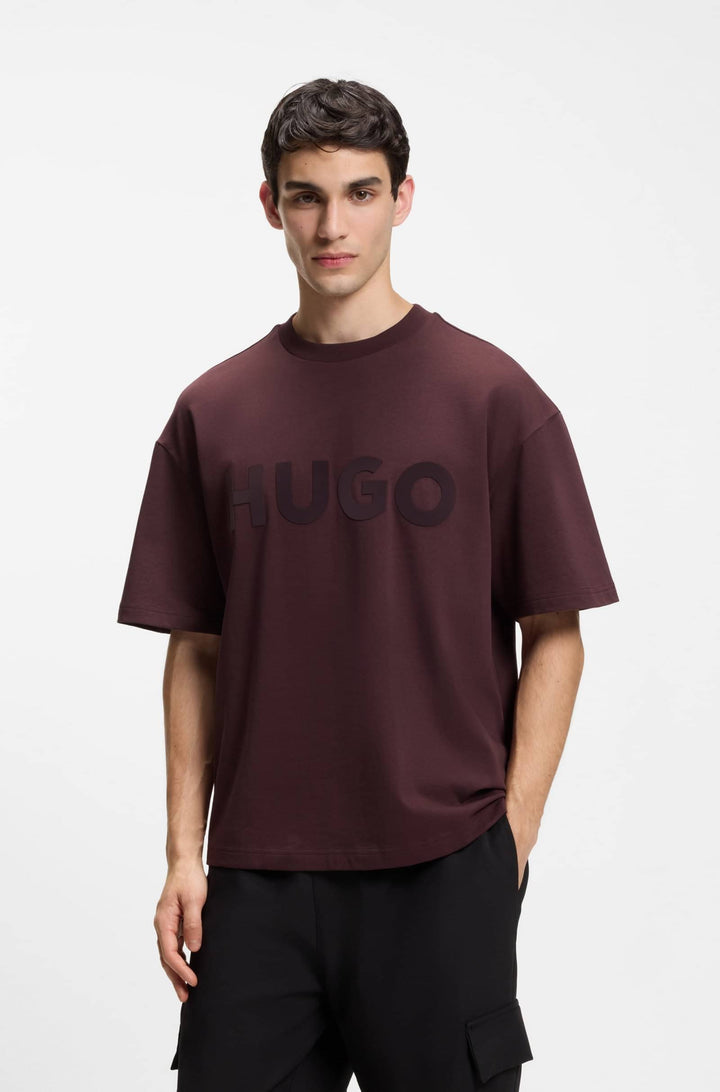HUGO T-Shirts Oversize Fit in Cotton - DINKEE 10259511 01-50525765- Concorde Fashion#color_brown-249