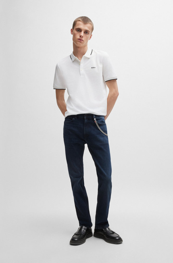 HUGO Jeans Slim Fit in Cotton Mix - HUGO 708 10259627 01-50517542- Concorde Fashion#color_navy-410