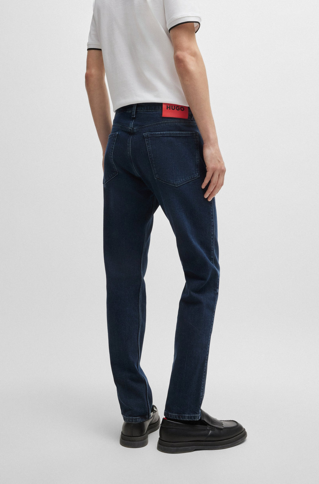 HUGO Jeans Slim Fit in Cotton Mix - HUGO 708 10259627 01-50517542- Concorde Fashion#color_navy-410