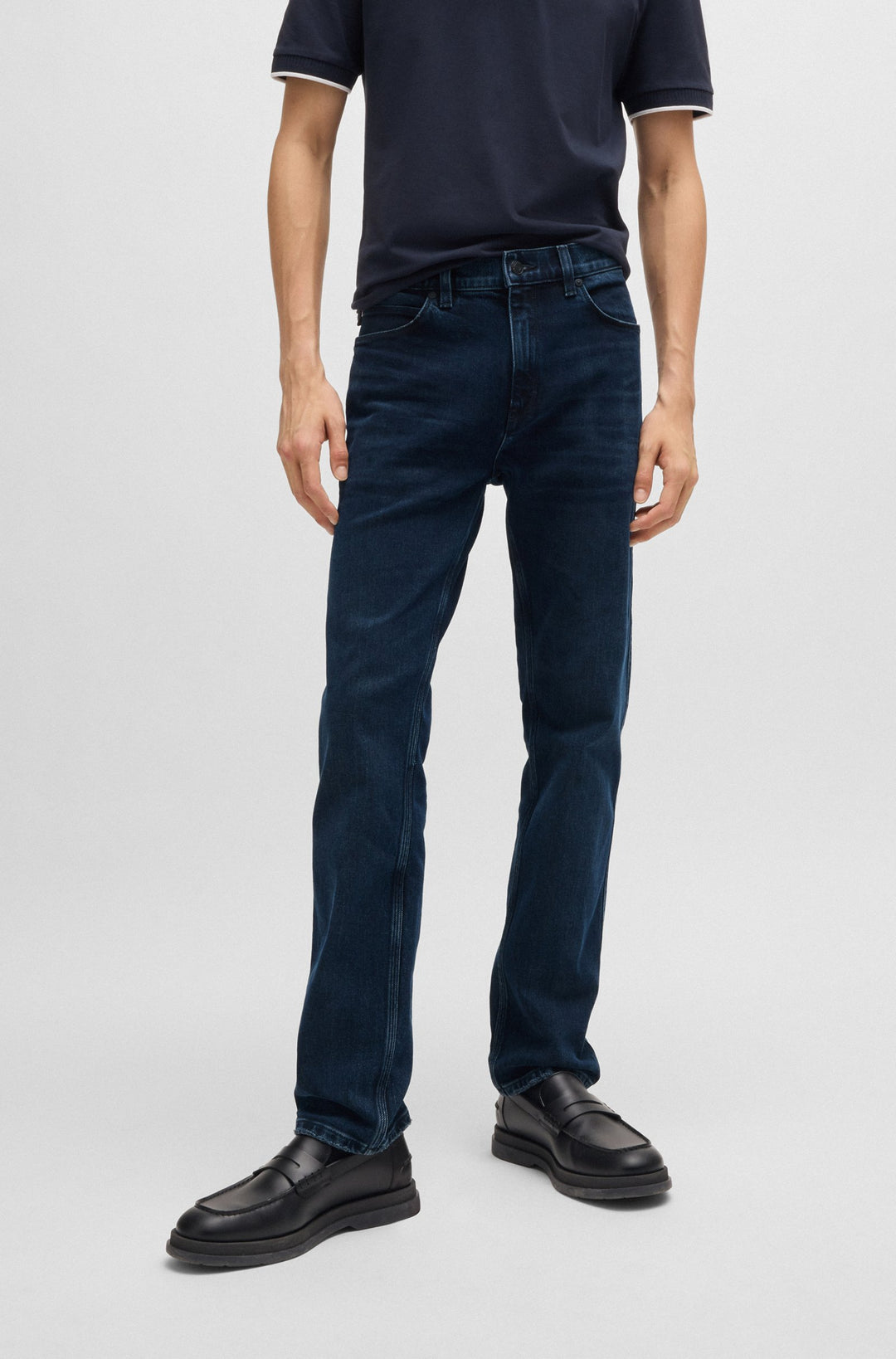 HUGO Jeans Slim Fit in Cotton Mix - HUGO 708 10259627 03-50522152- Concorde Fashion#color_navy-407