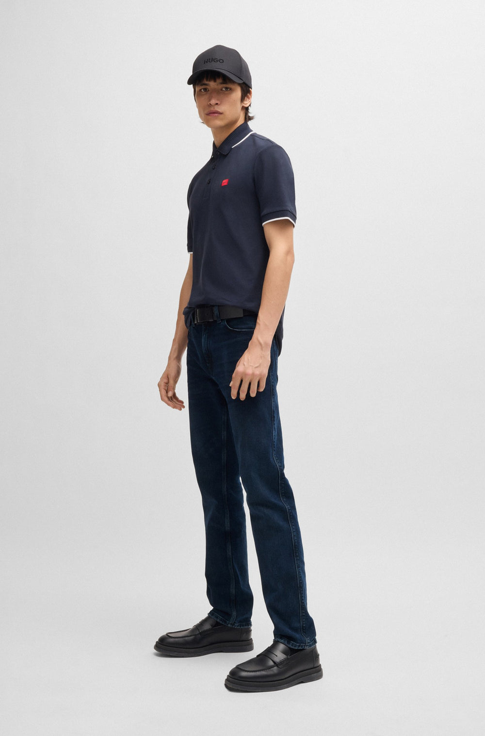 HUGO Jeans Slim Fit in Cotton Mix - HUGO 708 10259627 03-50522152- Concorde Fashion#color_navy-407