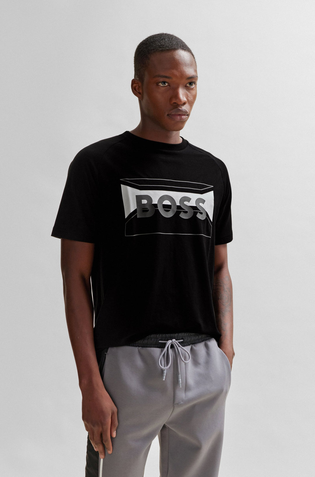 BOSS Regular Fit T-Shirts in Cotton Mix - TEE 2 10259641 01-50514527- Concorde Fashion#color_black-001