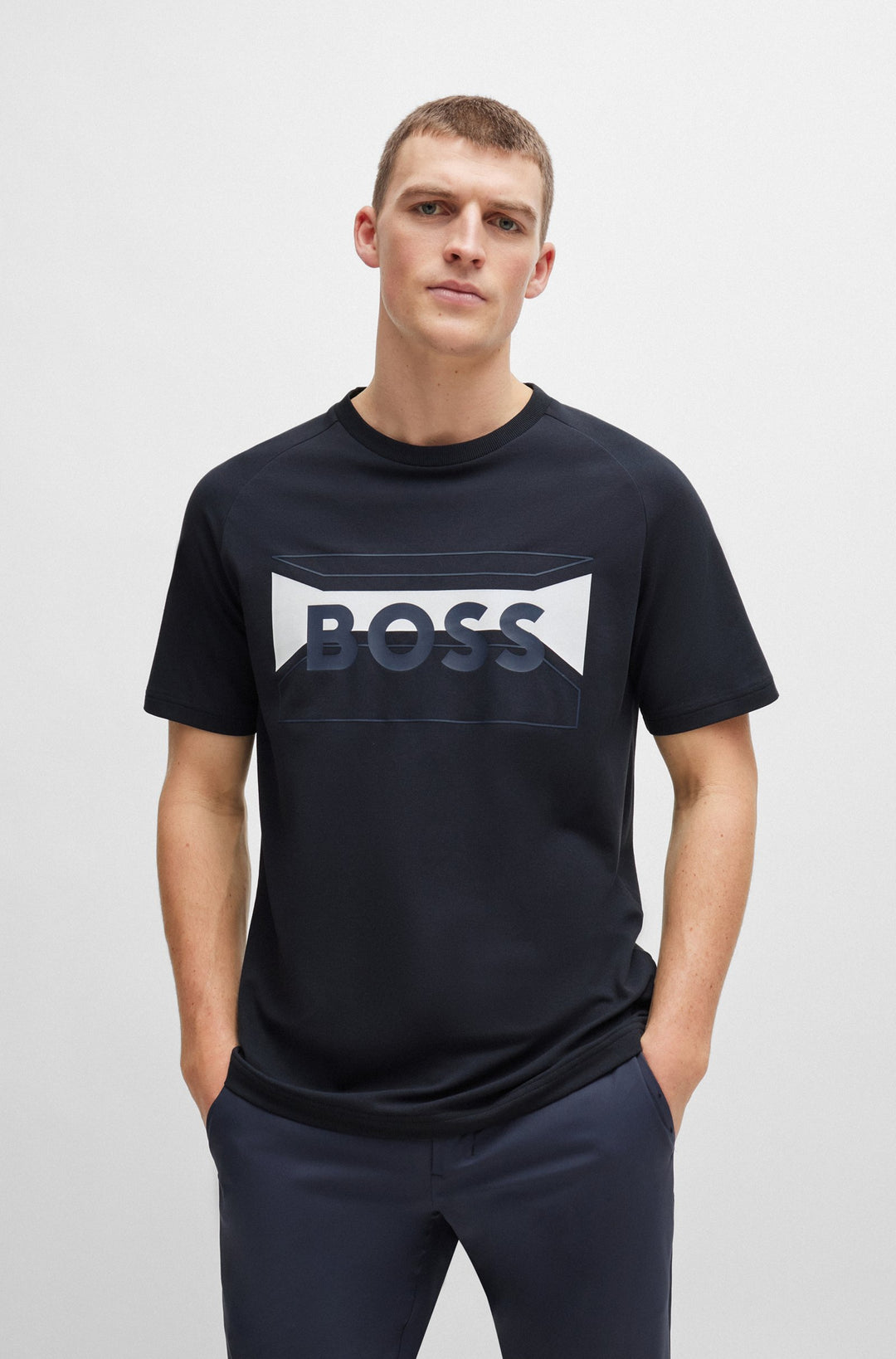 BOSS Regular Fit T-Shirts in Cotton Mix - TEE 2 10259641 01-50514527- Concorde Fashion#color_navy-402