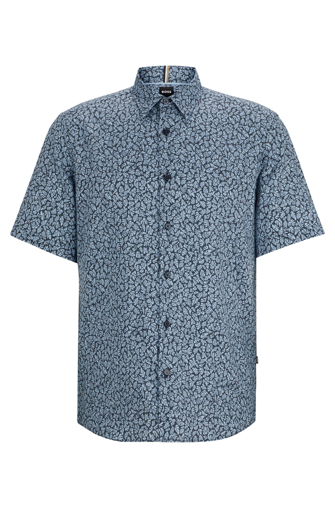 BOSS Regular Fit Casual Shirts in Linen Mix - S-LIAM-KEN-SH-C1-242 10259835 01-50515157- Concorde Fashion#color_blue-450