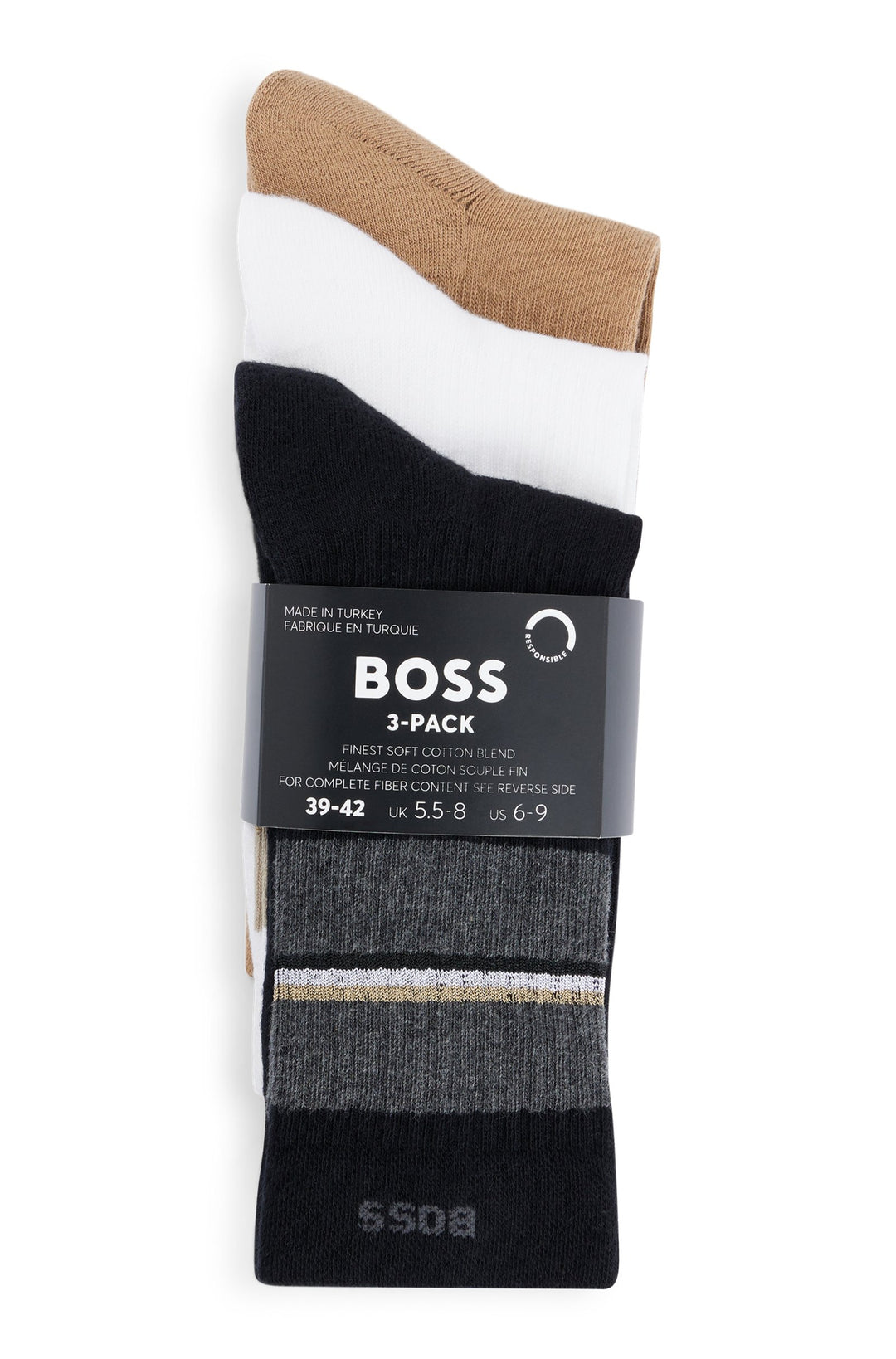 BOSS  Socks in Cotton Mix - 3P RS RIB COLLEGE CC 10259864 01-50515145- Concorde Fashion#color_assorted-960