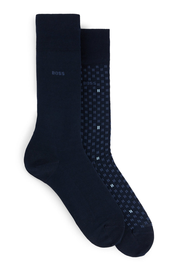 BOSS  Socks in Cotton Mix - 2P RS MINI TILE MC 10259872 01-50515120- Concorde Fashion#color_navy-401