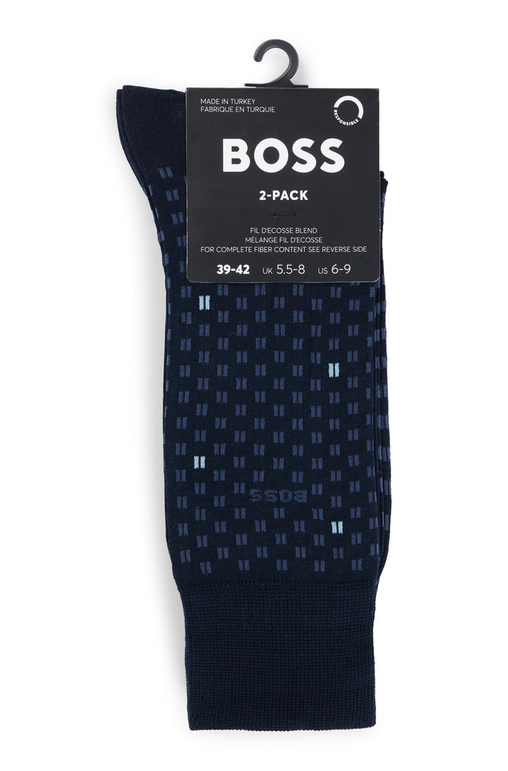 BOSS  Socks in Cotton Mix - 2P RS MINI TILE MC 10259872 01-50515120- Concorde Fashion#color_navy-401