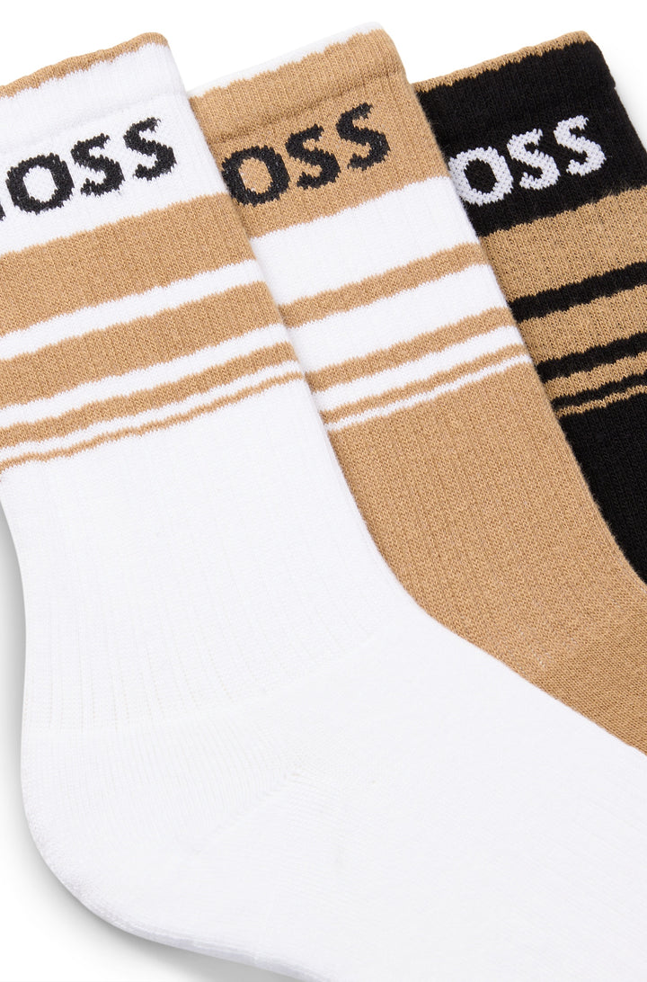 BOSS Socks  in Cotton Mix - 3P QS RIB STRIPE CC 10259874 01-50515143- Concorde Fashion#color_assorted-960