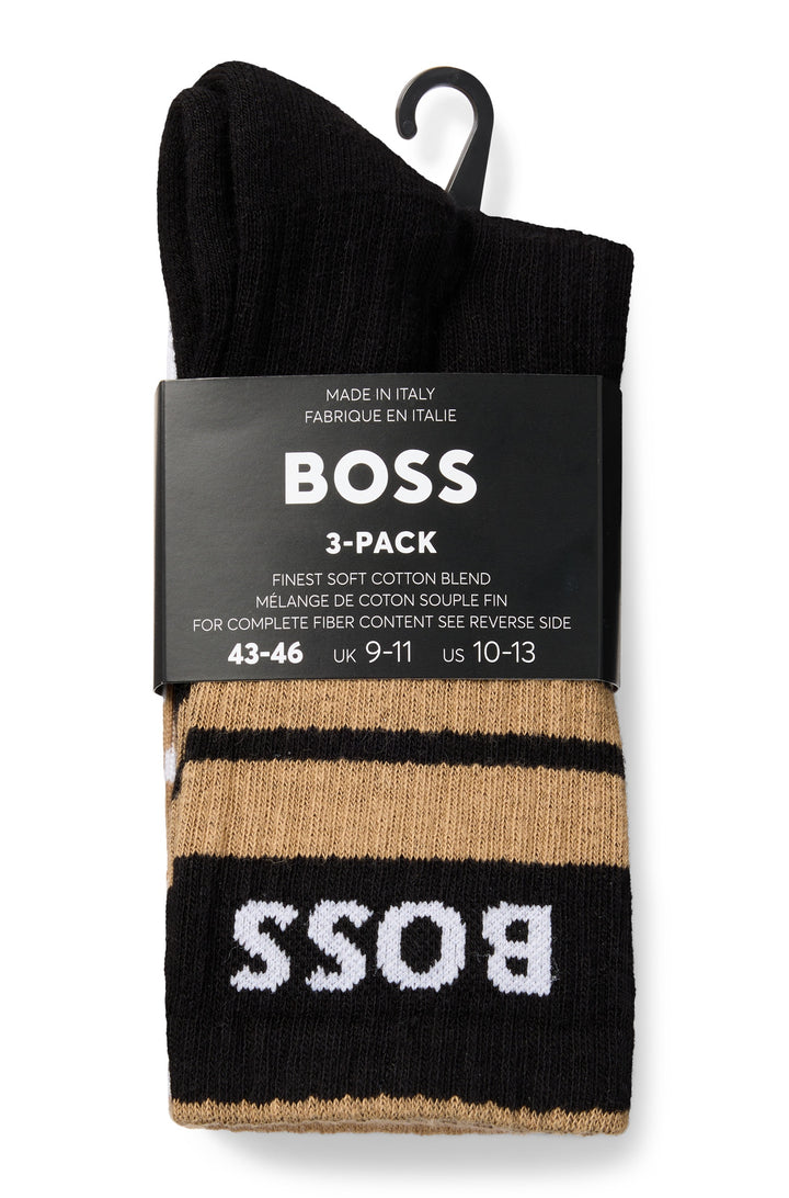 BOSS Socks  in Cotton Mix - 3P QS RIB STRIPE CC 10259874 01-50515143- Concorde Fashion#color_assorted-960