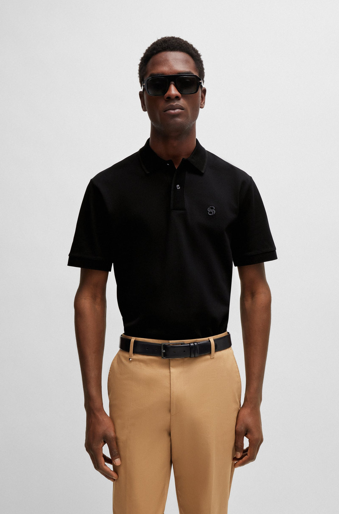 BOSS Regular Fit Polos in Cotton - PARLAY 210 10259941 01-50512112- Concorde Fashion#color_black-001