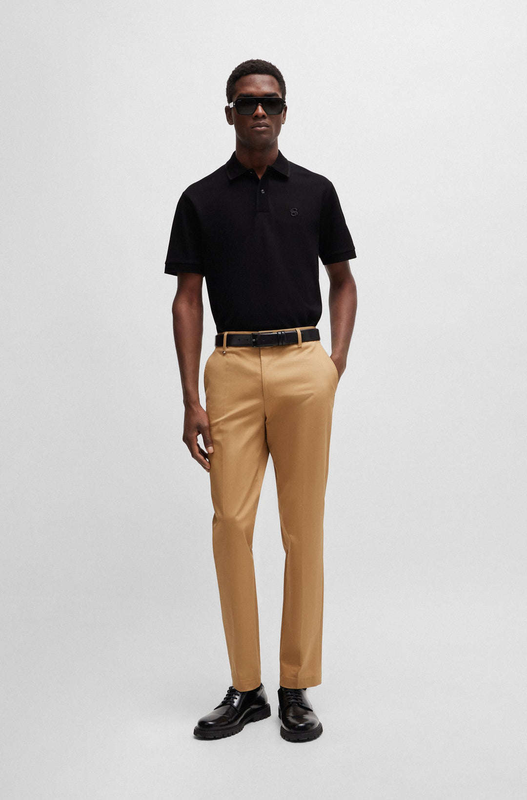 BOSS Regular Fit Polos in Cotton - PARLAY 210 10259941 01-50512112- Concorde Fashion#color_black-001