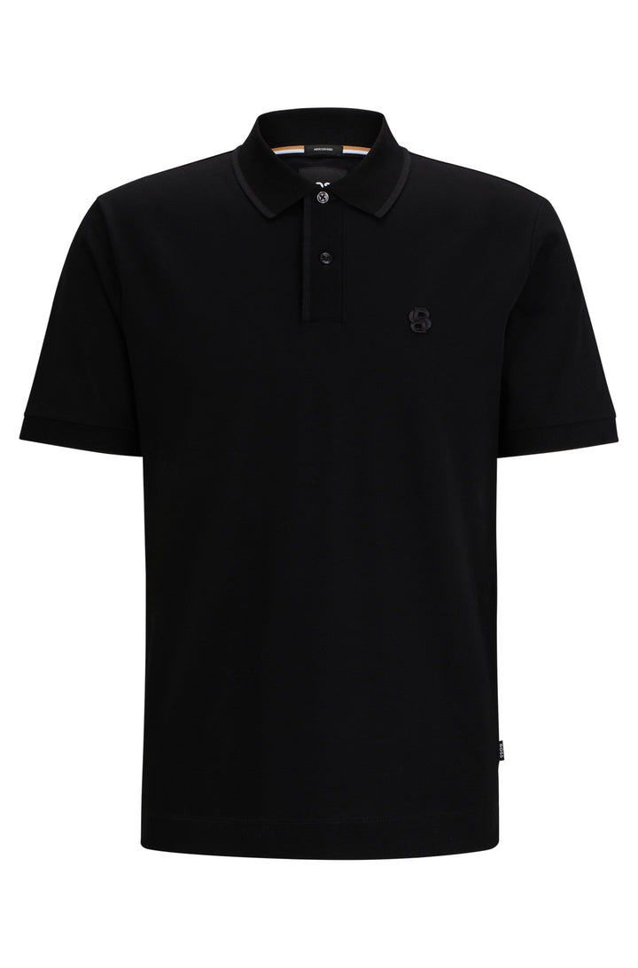 BOSS Regular Fit Polos in Cotton - PARLAY 210 10259941 01-50512112- Concorde Fashion#color_black-001