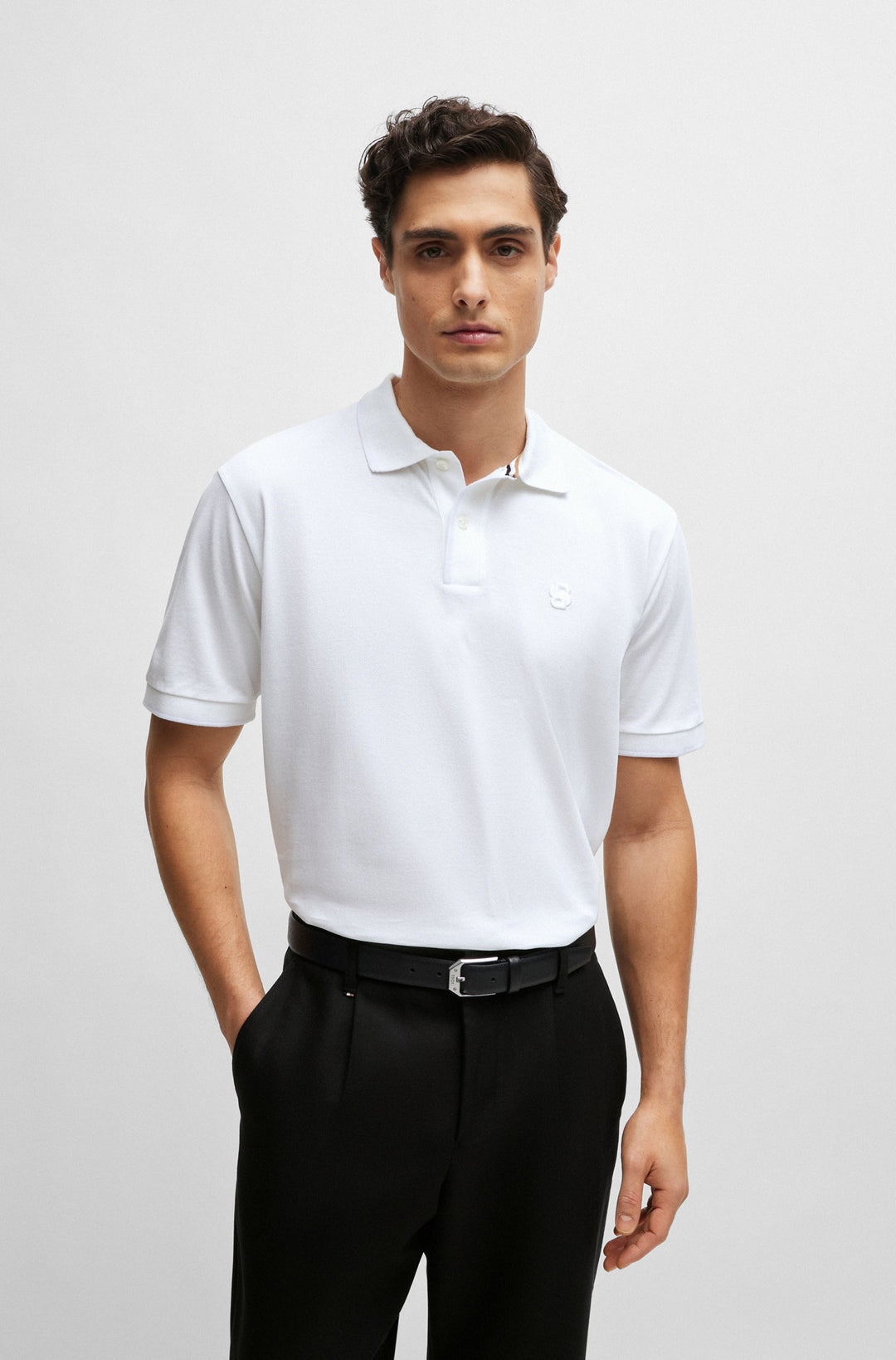 BOSS Regular Fit Polos in Cotton - PARLAY 210 10259941 01-50512112- Concorde Fashion#color_white-100