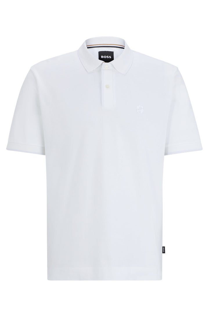 BOSS Regular Fit Polos in Cotton - PARLAY 210 10259941 01-50512112- Concorde Fashion#color_white-100