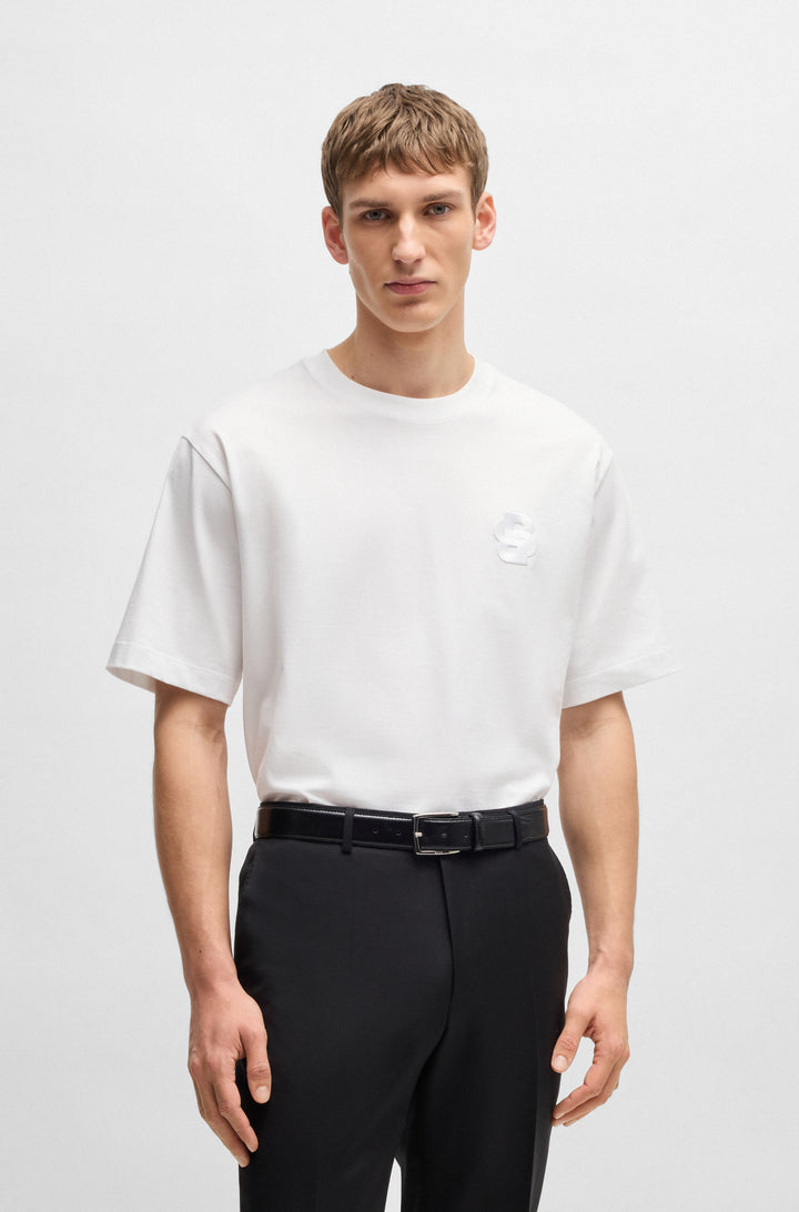 BOSS T-Shirts Oversize Fit in Cotton - C-TAMES 23 10259943 01-50518743- Concorde Fashion#color_white-100