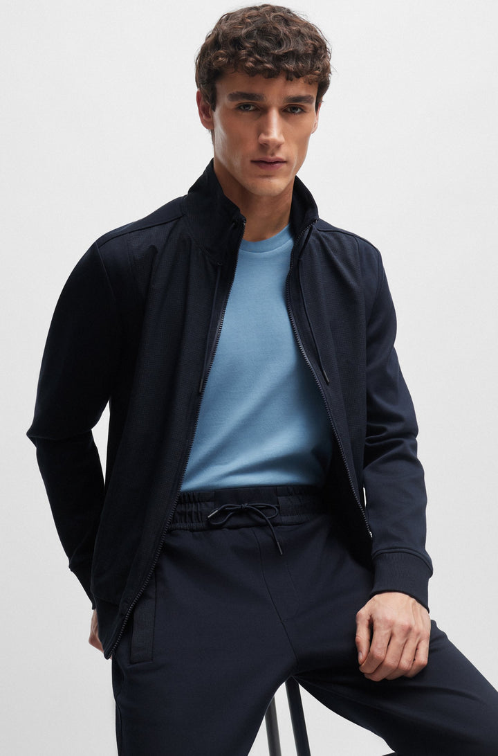BOSS Regular Fit Sweatshirts in Cotton Mix - P-SHEPHERD 60 10259944 01-50512706- Concorde Fashion#color_navy-404