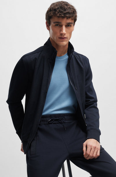 BOSS Regular Fit Sweatshirts in Cotton Mix - P-SHEPHERD 60 10259944 01-50512706- Concorde Fashion#color_navy-404