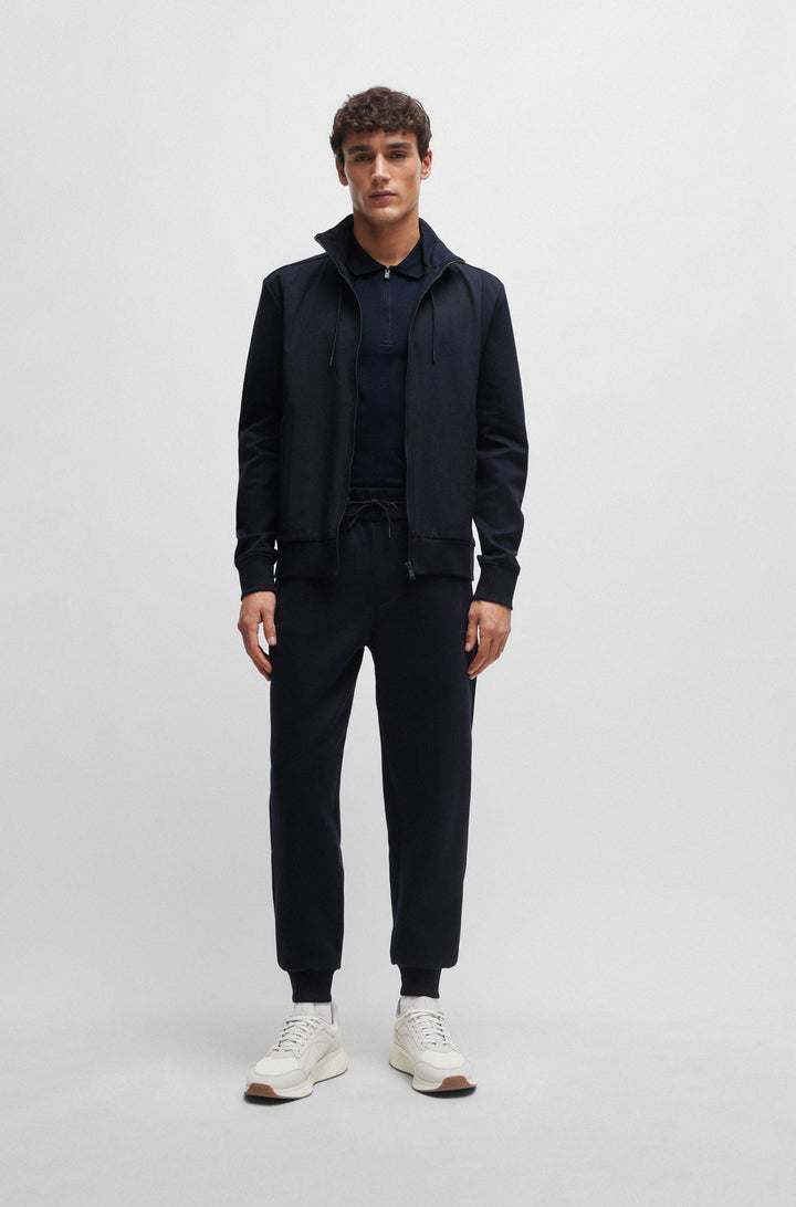 BOSS Regular Fit Jogging Pants in Cotton Mix - P-LARSEN 60 10259944 01-50512711- Concorde Fashion#color_navy-404