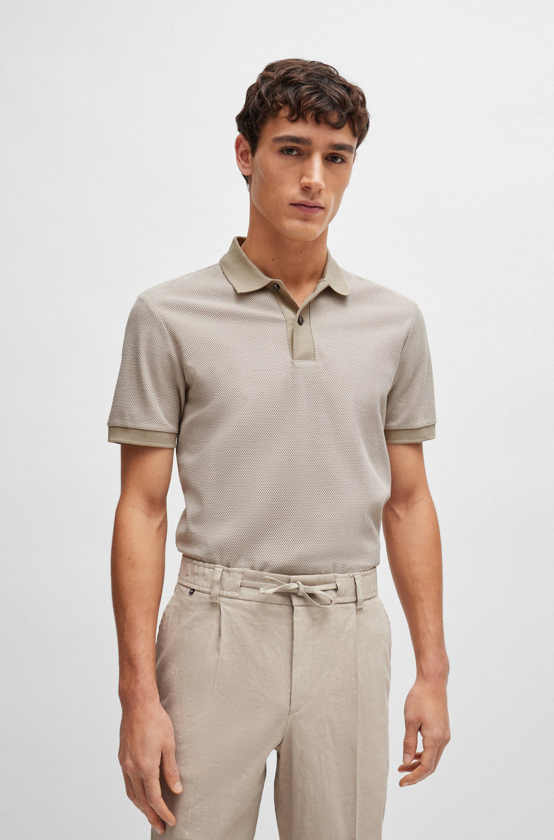 BOSS Slim Fit Polos in Cotton - PHILLIPSON 37 10259971 01-50513580- Concorde Fashion#color_beige-255