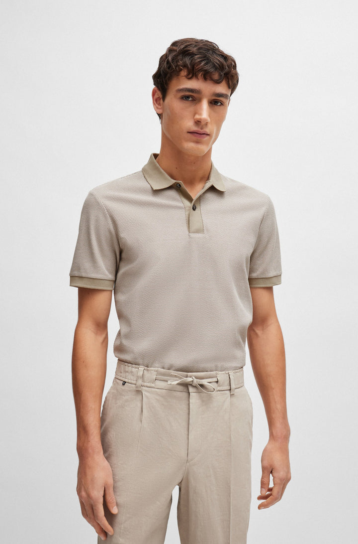 BOSS Slim Fit Polos in Cotton - PHILLIPSON 37 10259971 01-50513580- Concorde Fashion#color_beige-255