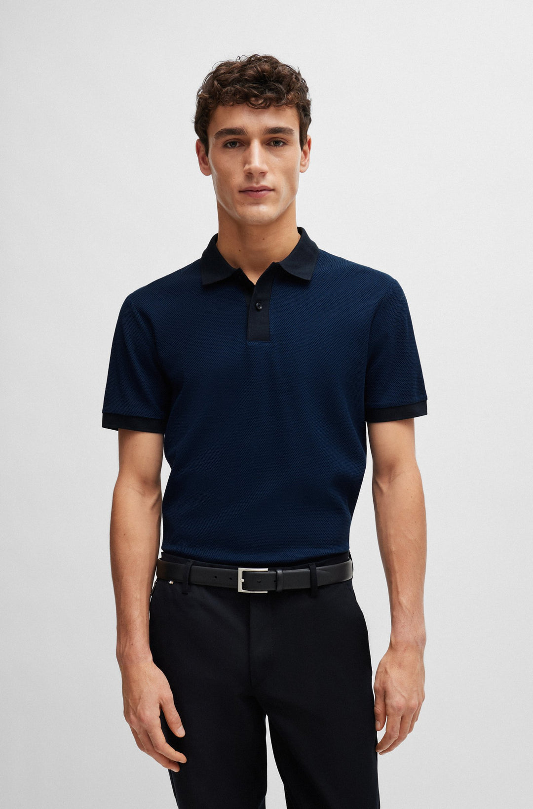 BOSS Slim Fit Polos in Cotton - PHILLIPSON 37 10259971 01-50513580- Concorde Fashion#color_navy-404