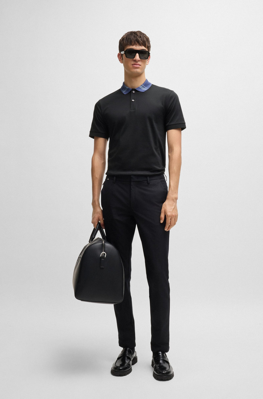 BOSS Polos Slim Fit in Cotton - H-PHILLIPSON 117 10260025 01-50521127- Concorde Fashion#color_black-001