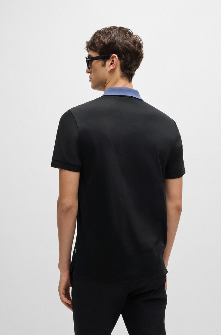 BOSS Polos Slim Fit in Cotton - H-PHILLIPSON 117 10260025 01-50521127- Concorde Fashion#color_black-001