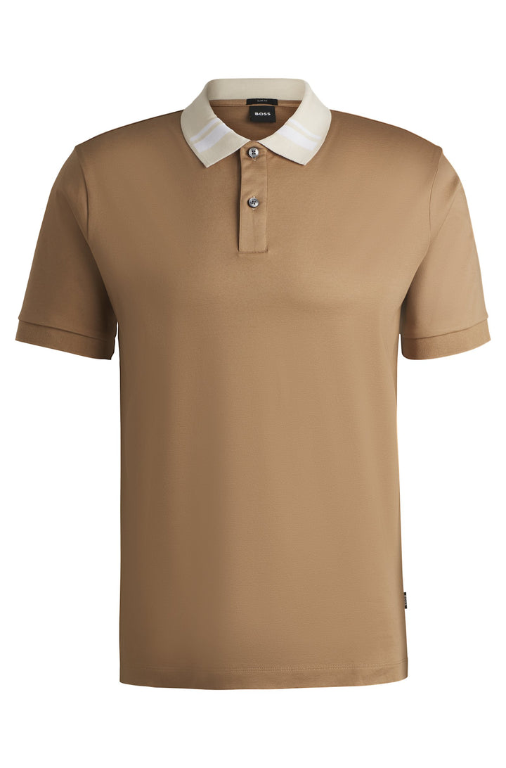 BOSS Polos Slim Fit in Cotton - H-PHILLIPSON 117 10260025 01-50521127- Concorde Fashion#color_beige-282