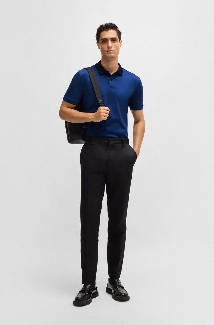 BOSS Polos Slim Fit in Cotton - H-PHILLIPSON 117 10260025 01-50521127- Concorde Fashion#color_blue-485