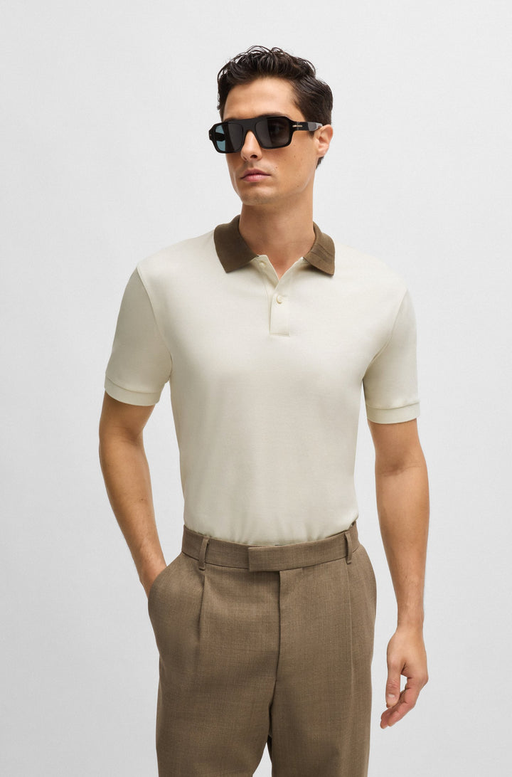 BOSS Polos Slim Fit in Cotton - H-PHILLIPSON 117 10260025 01-50521127- Concorde Fashion#color_white-131