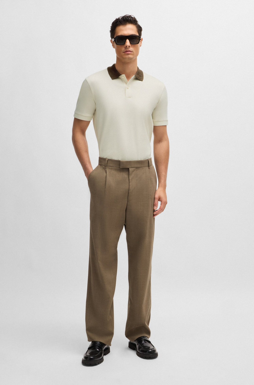 BOSS Polos Slim Fit in Cotton - H-PHILLIPSON 117 10260025 01-50521127- Concorde Fashion#color_white-131