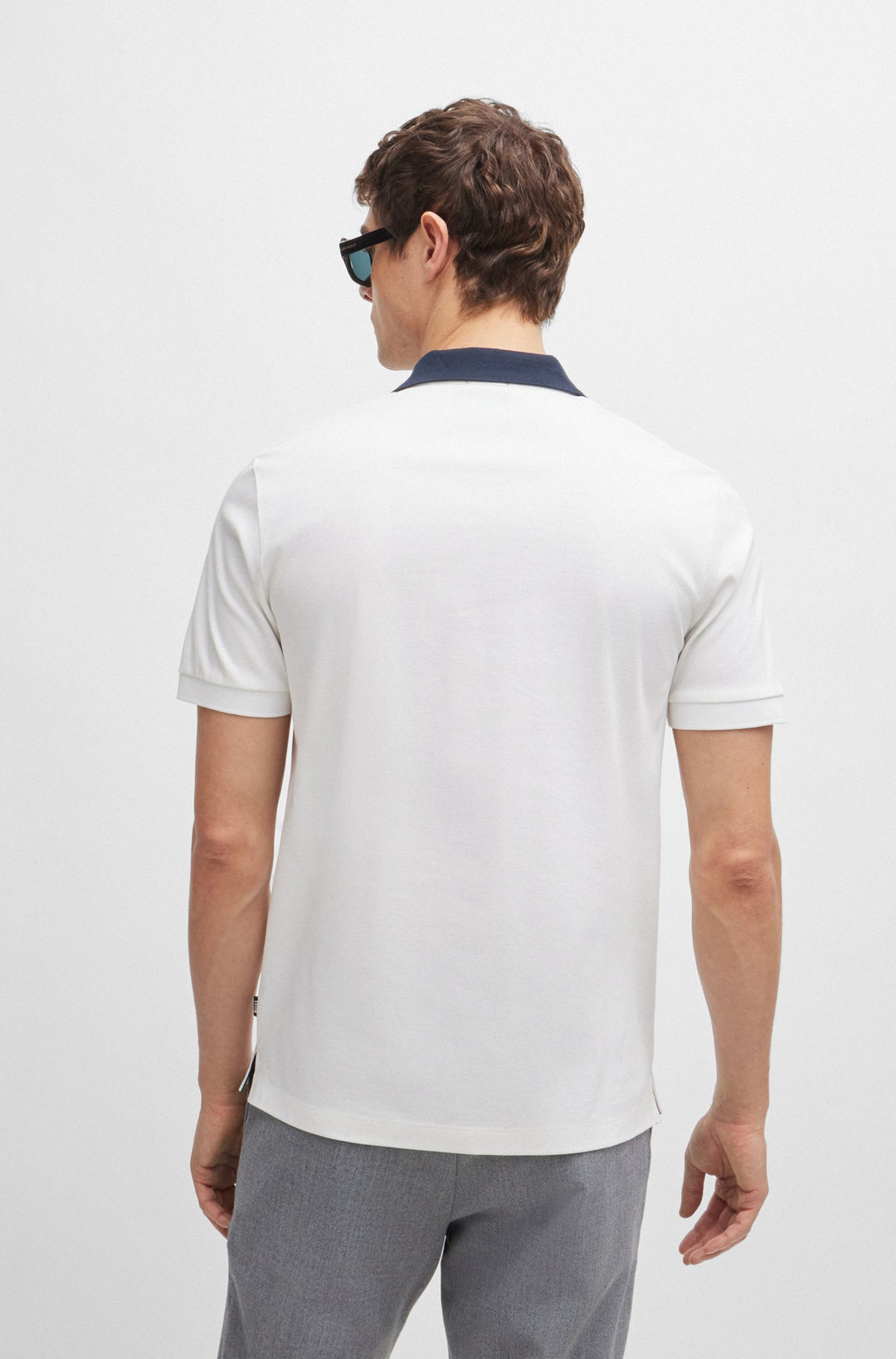 BOSS Polos Slim Fit in Cotton - H-PHILLIPSON 117 10260025 01-50521127- Concorde Fashion#color_white-100