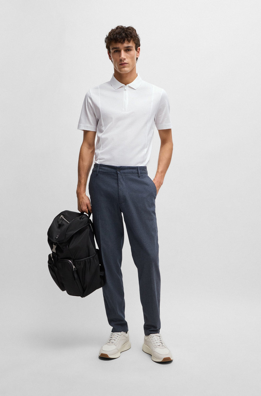BOSS Regular Fit Polos in Cotton Mix - P-PARAS 365 10260031 01-50512686- Concorde Fashion#color_white-100